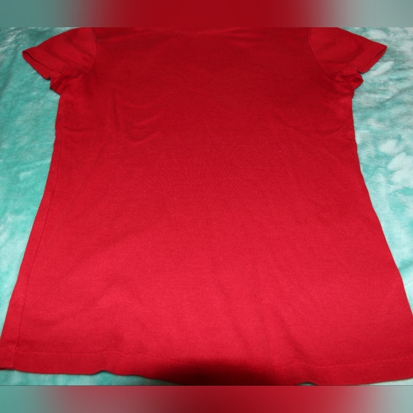 Red Ribbed Tee - Picture 3 of 5